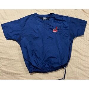 Rawlings Cleveland Indians Pullover Jacket Mens L Vintage MLB Windbreaker